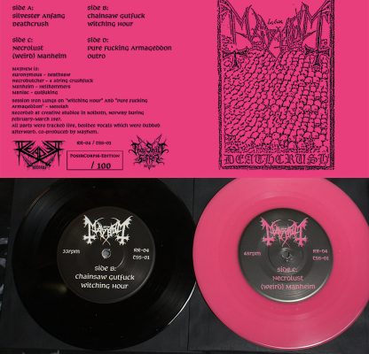 Mayhem Deathcrush Double 7 inch colored vinyl Posercorpse