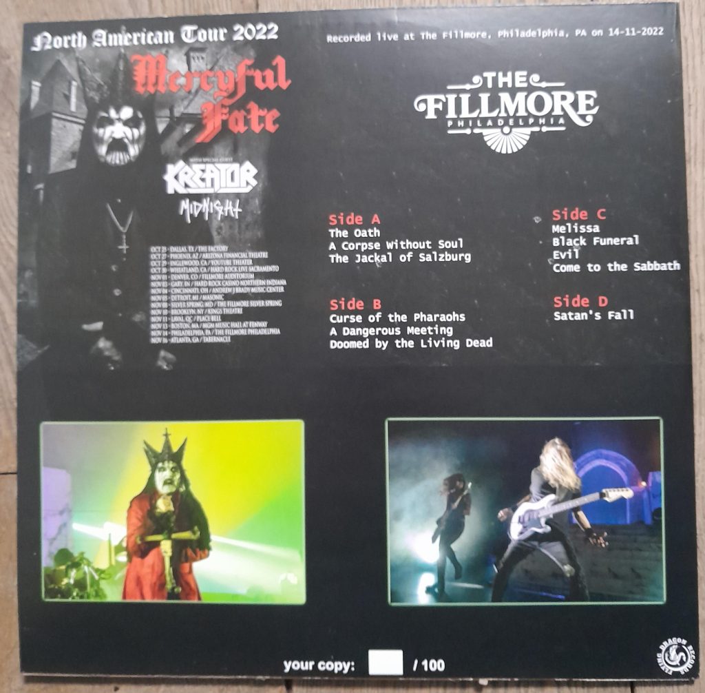 MERCYFUL FATE - Rockin' the Fillmore - Live North American Tour 2022, limited Vinyl Release by Flying Dragon Records